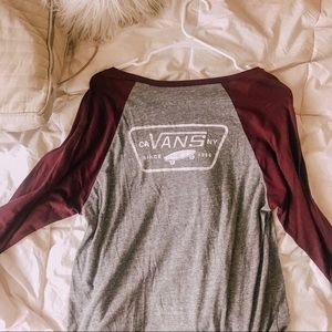 Vans Maroon & Gray Baseball Tee